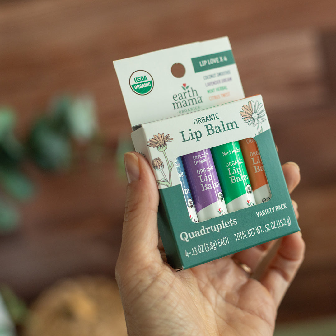 Earth Mama Organic Lip Balms Quadruplets Variety Pack