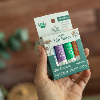 Earth Mama Organic Lip Balms Quadruplets Variety Pack