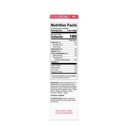 Organic Milkmaid™ Lactation Bars Cranberry Almond