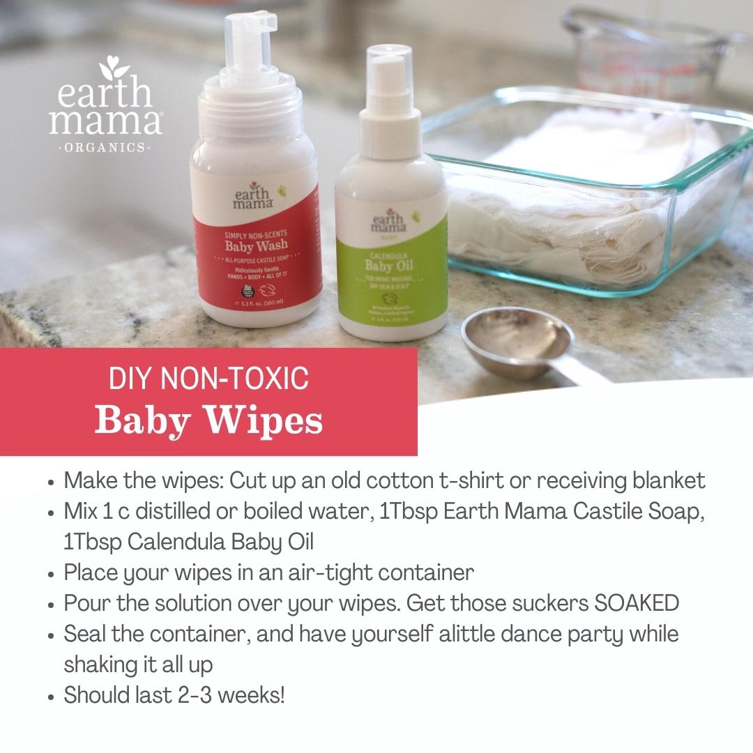 DIY Non-Toxic Baby Wipes Recipe Card