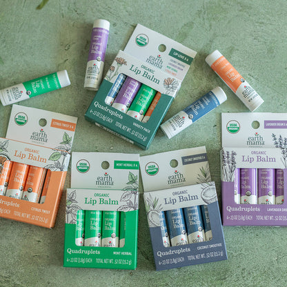 Earth Mama Organic Lip Balms Quadruplets